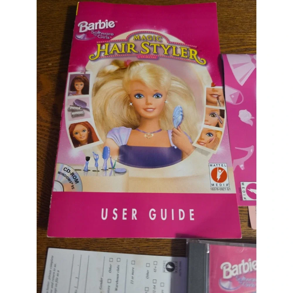 Vtg Big Box Barbie Magic Hair Styler - Windows PC CD-ROM Game 1997